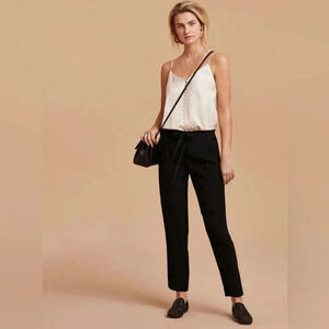 Wilfred Maraist black pants joggers drawstring pockets cuffed Size S